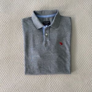 Abercrombie & Fitch Heather Gray Polo Shirt